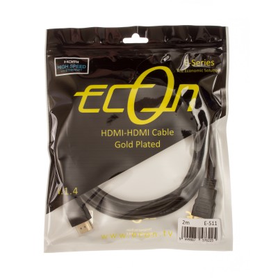 Econ HDMI-HDMI Ethernet Cable 2m Version 1.4 Gold Plated E-511